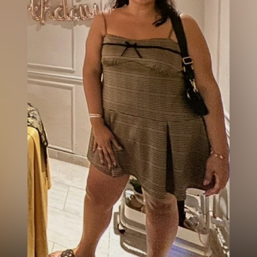 Fashion Nova Brown Plaid Mini Dress